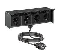Multiprise d'extérieur 4 prises STEDDA avec câble de 2 m, IP44, acier