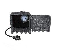 Multiprise d'extérieur de jardin aspect pierre grise 2 prises avec minuteur et câble de 5 m