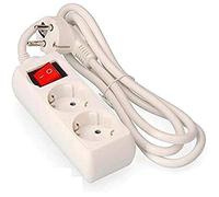 Multiprise - EDM - 2 Prises Schuko - 1,5 M - Interrupteur - 16 A - Prêt à poser