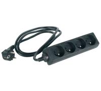 Multiprise électrique 4 prises 5.00m noire