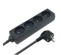 Perel BLOC MULTIPRISE, 4 PRISES - CÂBLE DE 5 m - NOIR - TERRE FRANÇAISE