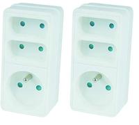 Multiprise Electrique Branchement Secteur - Multiprise Murale 3 Prises - Multiprise 3 Prises Compacte - Bloc Prise - Prise Multiple Murale - Triplites Façade 1x16A+2x6A - 120305 JP Outillage