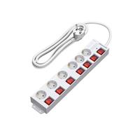 Multiprise électrique - DEWENWILS - Multiprise 6 prises + interrupteurs individuels - 16A/3680W - Câble 3 m - Parafoudre/surtension