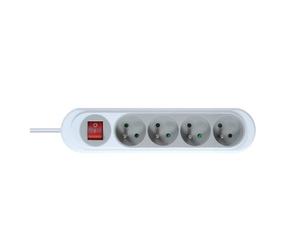 MultIPrise electrique - Prise MultIPle - Bloc MultIPrise - Rallonge electrique - Prolongateur - Rallonge MultIPrise -Gamme NOLA-4 Prises 2P+T 16A avec Interrupteur-Cordon 1.15 mètres, Gris Galet