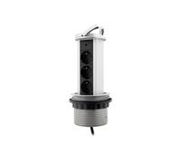 Multiprise encastrable de cuisine 3 prises Schuko 16A - Blanc/Noir - Zenitech