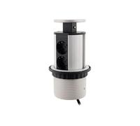 Multiprise encastrable cuisine 4 prises Schuko 16A - Blanc/Noir - Zenitech