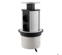 Multiprise encastrable cuisine 4 prises Schuko 16A - Blanc/Noir - Zenitech