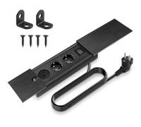 Multiprise encastrable escamotable 2 Prises avec USB C, Prise de Table | et couvercle coulissant, prise de table, prise encastrée, pour bureau, cuisine, bureau, table de canapé, table de conférence