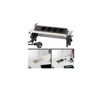 Revolt Multiprise encastrée 3500 W, acier inoxydable, 4 prises