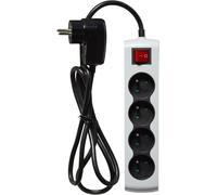 Multiprise Essentielb 4 prises parafoudre grise