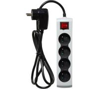 Multiprise ESSENTIELB 4 prises parafoudre grise