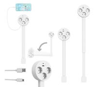 Multiprise extensible avec 3 prises, USB-C et USB-A, rallonge de prise 47-67 cm, rotation à 360°, multiprise rétractable avec interrupteur pour canapé, bureau, chambre à coucher