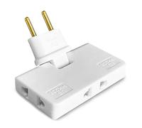 Multiprise Extra Plate Derrière Meuble 3 Prises avec Connexion Pivotante à 180° | Adaptateur EU-US - 10A/250V