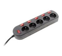 Multiprise Filaire, 5 Prises Noir
