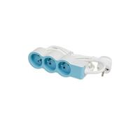 Legrand Rallonge multiprise extra-plate 3 prises avec terre 1,5 m blanc et bleu