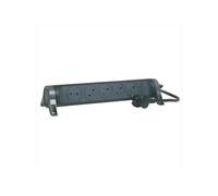 LEGRAND - Multiprise Rotative Avec Interrupteur à Voyant LED - 5 Prises Surface avec Terre - Cordon 1,5m - Noir et Gris Foncé
