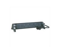 LEGRAND - Multiprise Rotative Avec Interrupteur à Voyant LED - 5 Prises Surface avec Terre - Cordon 1,5m - Noir et Gris Foncé