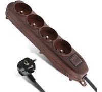 Multiprise FISHTEC Effet Bois - Câble 1,5m Marron G