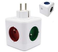 Multiprise FISHTEC Style Cube - 4 Prises Couleurs - USB