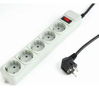 Multiprise Gembird avec 5 prises avec protection contre les surtensions 3 m couleur blanche