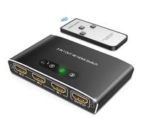 Multiprise HDMI, Aluminum Switch HDMI 3 Entrée vers 1 avec Télécommande Splitter HDMI 4K Commutateur HDMI Supporte 4K 3D 1080P HDR avec PS5 PS4 Xbox Blu Ray Lecteur DVD PC TV Box