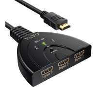 Multiprise Hdmi Switch 3 Entrée 1 Sortie Commutateur Hdmi 4k Avec Câble Haute Vitesse,Compatible Avec Tv,Roku,Fire Tv Stick,Xbox,Ps5,Ps4,Blu-Ray,Pc