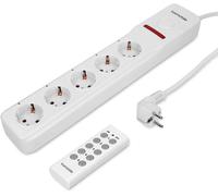 Multiprise Intelligente avec télécommande - Bloc Alimentation 5 Prises électriques (Type F) - Prise Multiple câble de 2 mètres - Noir