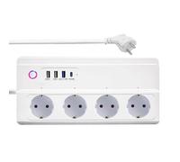 Multiprise Intelligente, avec USB C, UseeLink 16 A, Wi-FI, Protection Contre Les surtensions, Compatible avec Alexa, Google, avec 4 Sorties CA et 3 Ports USB de Type C (PD20W)