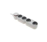 Zenitech – Multiprise avec interrupteur 4 prises Schuko 16A – Gris