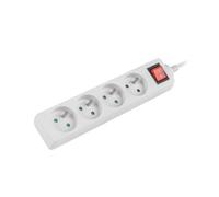 Multiprise Lanberg 1,5 m blanche 4 x 230 V PL, avec interrupteur, câble en cuivr