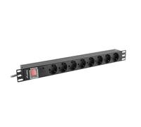 Multiprise - LANBERG - PDU Rack 19 - 1U - 16A - 8x Shuko - 2m de câble