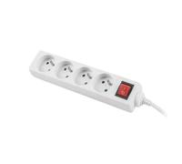 Multiprise - LANBERG PS1-04E-0150-W - 4 prises - 1,5 m - Blanc - Interrupteur intégré