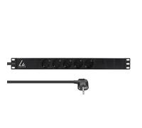 Multiprise Lanview 19" 1U 10A avec 5 prises Schuko type F, pour baie de brassage