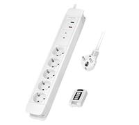 Multiprise - Logilink - Lps402 - 5 Prises - Télécommande - Protection Surtensions - Blanc