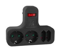 Prise de Courant Quadruple Interrupteur pied Stabilisateur Schuko Maclean