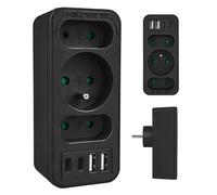 Multiprise - MACLEAN - MCE248 F/B - 3 prises (2C+1E) - 4 ports USB (2 2C PD20W) - Noir