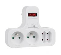 Multiprise Maclean quadruple interrupteur stabilisateur MCE224