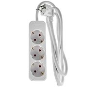 Multiprise Meister 3 voies - Câble de 1,4 m - blanc - câble en plastique - IP20 intérieur/multiprise, prise multiprise, prise de table/TiDo 3 voies, 7430010
