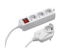 Multiprise Meister à 3 voies, avec prise supplémentaire, câble de 2 m, blanche, IP20 intérieur, interrupteur, Powersplit, multiprise, multiprise, 7430630