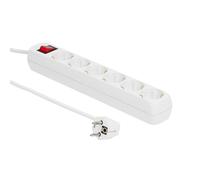 Multiprise MicroConnect 6 prises Schuko avec interrupteur, 1,5 m, blanche, MC-GR