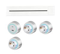 Multiprise Modulaire Sur Rail 8000 W, Multiprise De 40 À 100cm, Avec Prise Détachable Standard Européenne + USB + Type-C, Fixation Murale Avec Interrupteur, Pour Cuisines Et Bureaux White-40cm