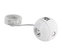 Watt&Co Multiprise multimédia WATTBALL 2P 16A + 1P 6A + USB 2.1A Blanche
