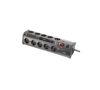 Revolt Multiprise multimédia avec interrupteur – 10 prises, 2 ports USB – Protection surtension