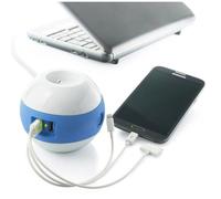 Multiprise Multimédia WATTBALL 2P 16A + 1P 6A + USB 2.1A - Bleue - WATT&CO