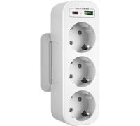 Multiprise Murale 3 Prises Verticale, Prise Multiple Usb C, Adaptateur Triple 16A Standard Euro, Fiche Multiprise Protection Enfan