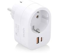Multiprise Murale - AISENS - ASPS-1A1C06-W - 1 Prise + 1 USB-C 20W PD3.0 - 1 USB-A 20W QC3.0 - Blanc