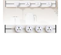 Multiprise Murale Avec 3/4/5 Prises Universelles Amovibles Et Pivotantes, Tableau De Câblage Coulissant Avec Témoin Lumineux Bleu, Pour Bureau, Maison, Cuisine Et Salon(75CM)