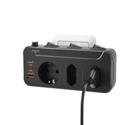 Multiprise Murale avec Interrupteur Individuel,Prise Multiple Parafoudre et Surtension,Triplite Electrique Rotative Verticale Horizontal,Adaptateur Triple Rallonge Prise USB C,Outlet Extender,Noir