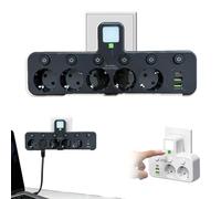 Multiprise Murale avec Interrupteurs Individuels,2/3/4/5 Prises EU+USB,Conception Polyvalente et Sécurisée pour la Maison,Multiprise Murale Française,3 en 1 Prise Chargeur Française (B, 5Prises)