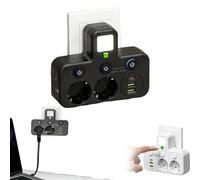 Multiprise Murale avec Interrupteurs Individuels,2/3/4/5 Prises EU+USB,Conception Polyvalente et Sécurisée pour la Maison,Multiprise Murale Française,3 en 1 Prise Chargeur Française (B, 2Prises)